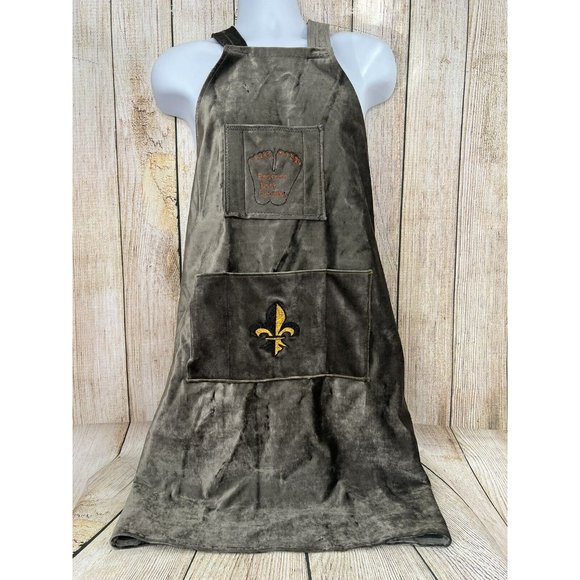 Handmade Redneck Apron Embroidered Redneck Calculator Toes Fleur De Lis Velvet - Picture 2 of 10